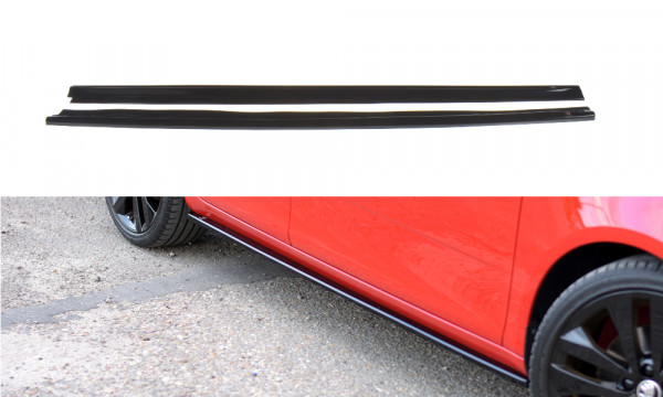 Seitenschweller Ansatz passend für Skoda Fabia RS Mk2 schwarz Hochglanz
