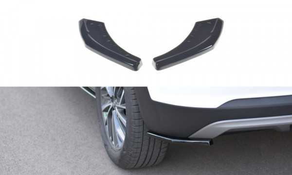 Heck Ansatz Flaps Diffusor passend für Hyundai Tucson Mk3 Facelift schwarz Hochglanz