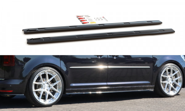 Seitenschweller Ansatz passend für Volkswagen Caddy Mk. 4 schwarz Hochglanz