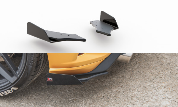 Rennen Haltbarkeit Heck Ansatz Flaps Diffusor passend für + Flaps Ford Focus ST Mk4 schwarz Hochglan