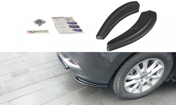 Heck Ansatz Flaps Diffusor für Mazda 3 BN (Mk3) Facelift schwarz Hochglanz
