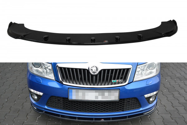 Front Ansatz für V.1 Skoda Octavia RS Mk2 FL schwarz Hochglanz