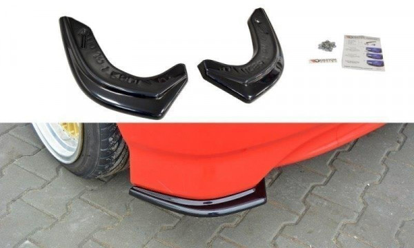 Heck Ansatz Flaps Diffusor für HONDA JAZZ MK1 schwarz Hochglanz