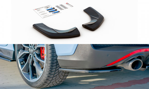 Heck Ansatz Flaps Diffusor passend für Hyundai I30 N Mk3 Fastback schwarz Hochglanz