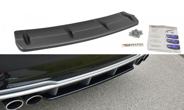 Mittlerer Diffusor Heck Ansatz passend für Audi S3 8V FL Hatchback / Sportback / Sedan schwarz Hochg