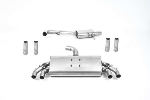 Milltek SSXAU786 Cat-back Quad 100mm GT100 - Audi S3 2.0 TFSI quattro Saloon & Cabrio 8V.2 (GPF Equi