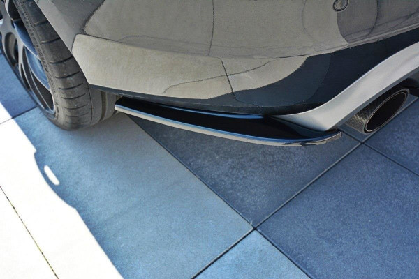 Heck Ansatz Flaps Diffusor passend für Volvo V60 Polestar Facelift schwarz Hochglanz
