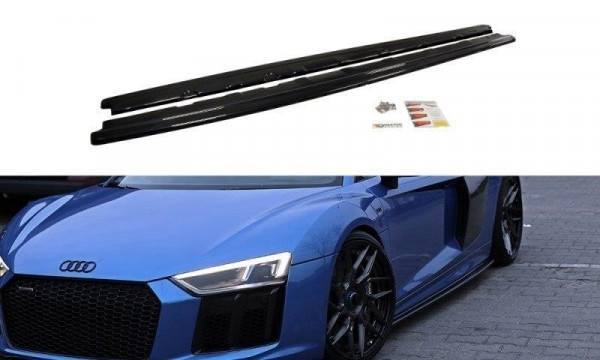 Seitenschweller für Ansatz Cup Leisten Audi R8 Mk.2 schwarz Hochglanz