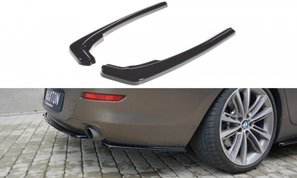 Heck Ansatz Flaps Diffusor passend für BMW 6er GRAN COUPÉ schwarz Hochglanz