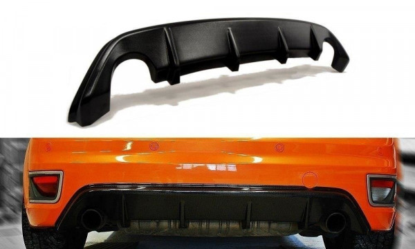 Diffusor Heck Ansatz für Ford Focus ST Mk2 schwarz Hochglanz