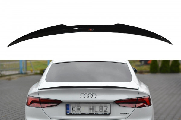 Spoiler CAP passend für Audi A5 S-Line F5 Sportback schwarz Hochglanz