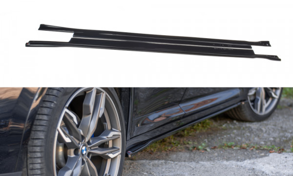 Seitenschweller Ansatz passend für BMW X4 M-Paket G02 schwarz Hochglanz