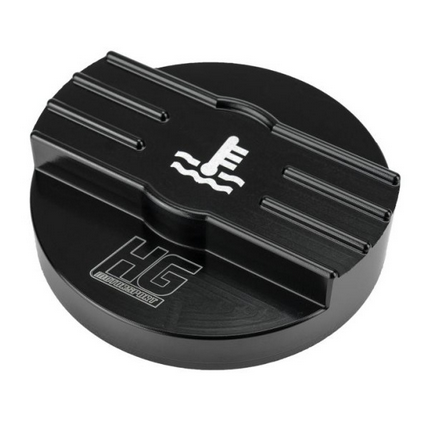 Kühlwasserdeckel schwarz mit HG-Motorsport Logo für MQBevo Plattform z.B. Golf 8, HGCWTCAP2
