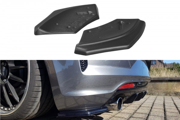 Heck Ansatz Flaps Diffusor passend für VOLKSWAGEN SCIROCCO MK.3 R FACELIFT schwarz Hochglanz