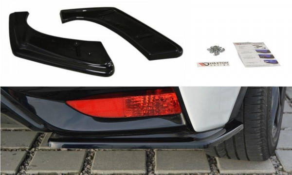 Heck Ansatz Flaps Diffusor für Honda Civic Mk9 Facelift schwarz Hochglanz