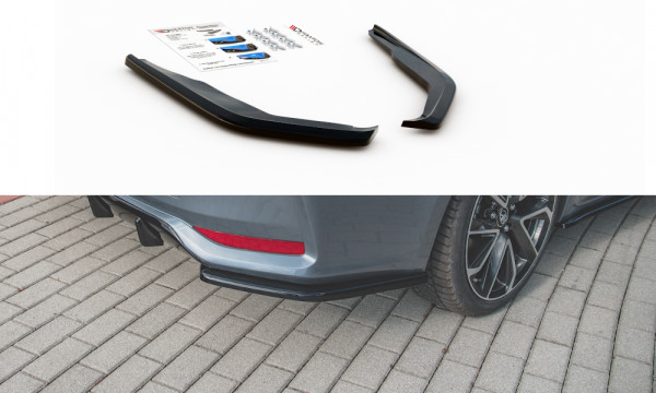 Heck Ansatz Flaps Diffusor passend für Toyota Corolla XII Sedan schwarz Hochglanz