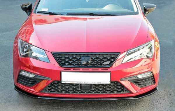 Front Ansatz für V.2 Seat Leon Cupra / FR Mk3 FL schwarz Hochglanz