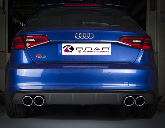 ROAR 76mm exhaust system with flap, Audi S3 (8V) SPORTBACK (300 hp), from 2013