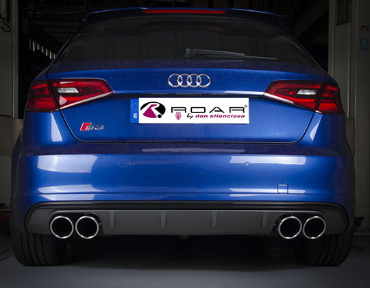 ROAR 76mm Abgasanlage mit Klappe, Audi S3 (8V) SPORTBACK (300 PS), ab 2013