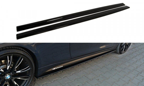 Seitenschweller für Ansatz Cup Leisten BMW 4er F32 M Paket schwarz Hochglanz