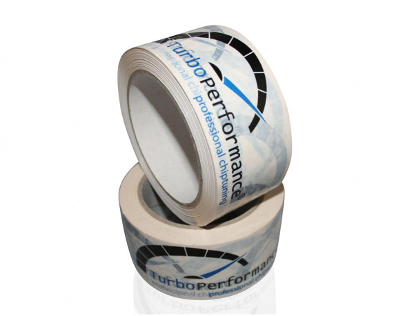 Paket-Klebeband weiß, 50mm x 66 m, mit 2-farb-Druck Logo 