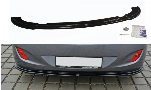 Mittlerer Diffusor Heck Ansatz für Hyundai i30 mk.2 schwarz Hochglanz