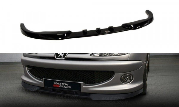 Front Ansatz für PEUGEOT 206 (für: CC, RC, GTI, S16, XSI, XS, SPORT) schwarz Hochglanz