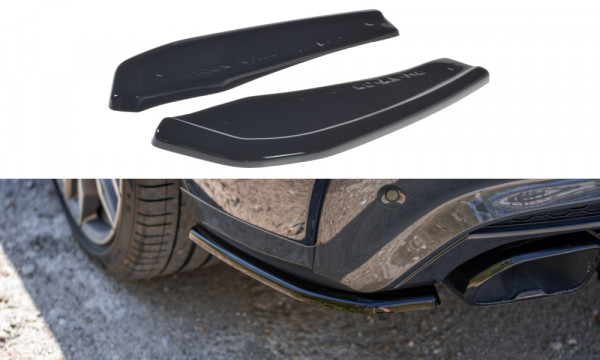 Heck Ansatz Flaps Diffusor passend für BMW X4 M-Paket G02 schwarz Hochglanz