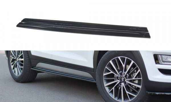 Seitenschweller Ansatz passend für Hyundai Tucson Mk3 Facelift schwarz Hochglanz