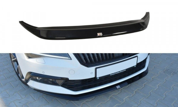 Front Ansatz für V.1 Skoda Superb Mk3 schwarz Hochglanz