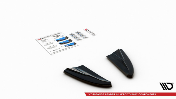 Heck Ansatz Flaps Diffusor passend für Volvo V40 schwarz Hochglanz