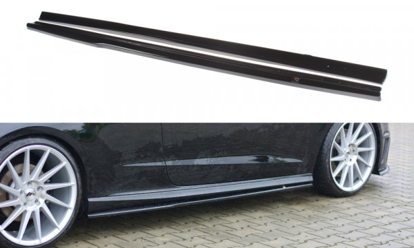 Seitenschweller Ansatz passend für Audi S3 / A3 S-Line 8V / 8V FL Hatchback schwarz Hochglanz