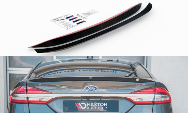 Spoiler CAP passend für Ford Mondeo Liftback Mk5 Facelift schwarz Hochglanz