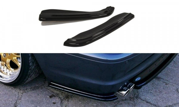 Heck Ansatz Flaps Diffusor für BMW 3er E46 M Paket COUPE schwarz Hochglanz