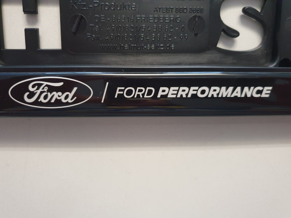 Ford Performance - license plate holder black, with Ford Performance logo, Focus Fiesta Mustang, 2372312 NEW DESIGN 02569833