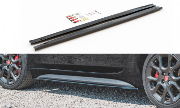 Seitenschweller Ansatz passend für Fiat 124 Spider Abarth schwarz Hochglanz