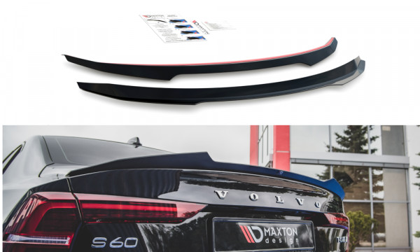 Spoiler CAP passend für Volvo S60 R-Design Mk3 schwarz Hochglanz