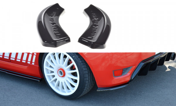 Heck Ansatz Flaps Diffusor passend für Ford Fiesta ST Mk6 schwarz Hochglanz