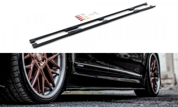Seitenschweller Ansatz passend für Lexus LS Long Wheelbase Mk4 Facelift schwarz Hochglanz