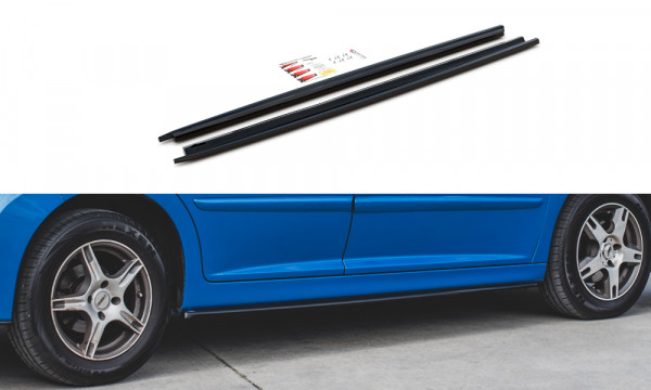 Seitenschweller Ansatz passend für Peugeot 207 Sport schwarz Hochglanz
