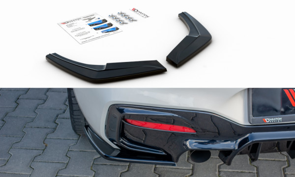 Heck Ansatz Flaps Diffusor passend für BMW 1er F20 Facelift M-power schwarz Hochglanz
