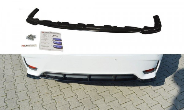 Mittlerer Diffusor Heck Ansatz für Lexus CT Mk1 Facelift schwarz Hochglanz