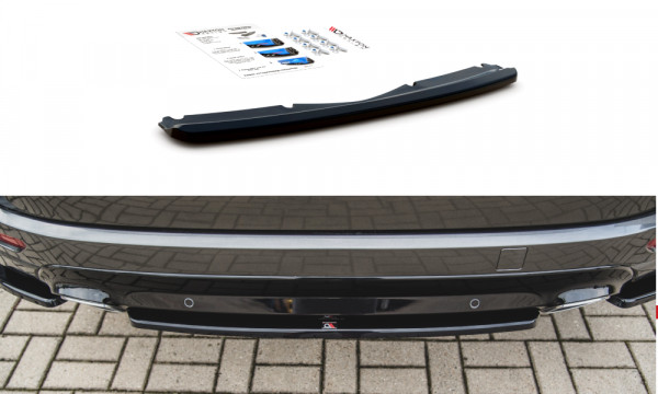 Mittlerer Diffusor Heck Ansatz passend für Ford S-Max Vignale Mk2 Facelift schwarz Hochglanz