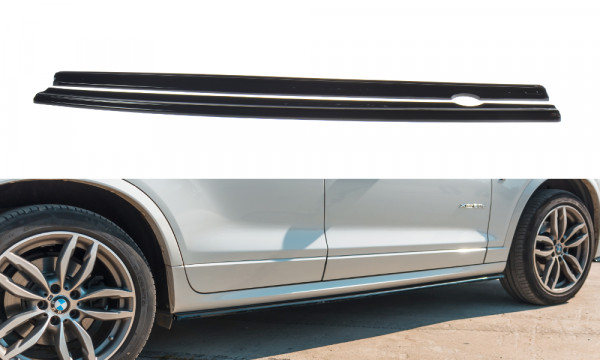 Seitenschweller Ansatz passend für BMW X3 F25 M-Paket Facelift schwarz Hochglanz