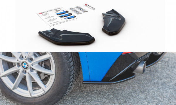 Heck Ansatz Flaps Diffusor passend für BMW X2 F39 M-Paket schwarz Hochglanz