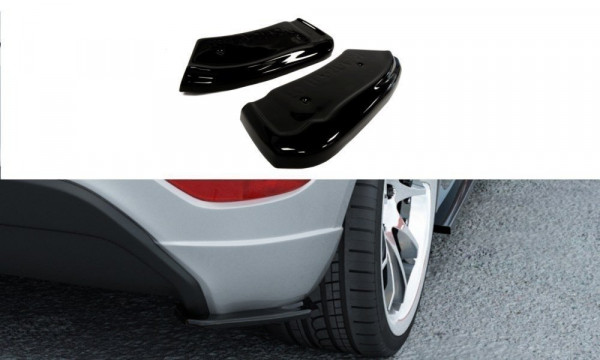 Heck Ansatz Flaps Diffusor für FORD FIESTA MK7 ST / STLINE / ZETEC S schwarz Hochglanz