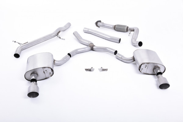 Milltek SSXAU617 Cat-back Dual 100mm GT100 - Audi A4 2.0 TFSI B9 Quattro Saloon & Avant (Non OPF/GPF