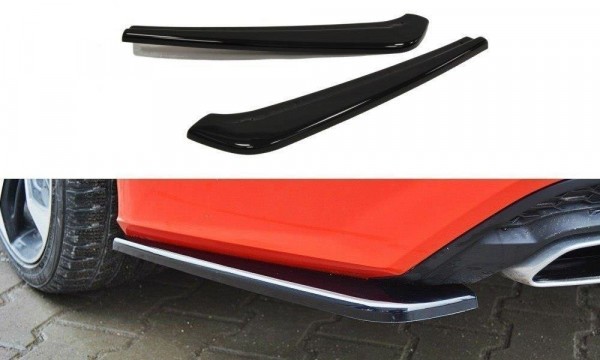 Heck Ansatz Flaps Diffusor für AUDI A7 S-LINE (FACELIFT) schwarz Hochglanz