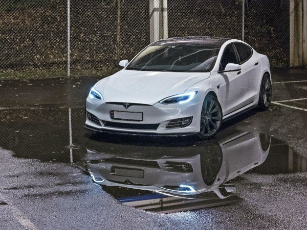 Seitenschweller Ansatz passend für Tesla Model S Facelift schwarz Hochglanz