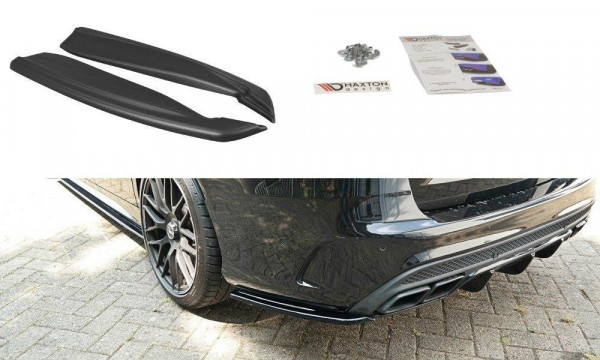 Heck Ansatz Flaps Diffusor für Mercedes C-Klasse S205 63 AMG Kombi schwarz Hochglanz